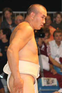 Kan-Demir Kuular, sumo wrestler from Tuva. Courtesy of Uwe Paelser, Riesa