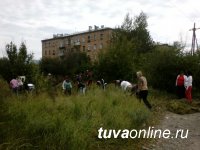 Коллектив школы № 12 включился в борьбу с бурьяном в Кызыле