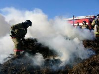 Из-за искры на чабанской стоянке в Туве сгорело 100 тонн сена