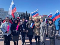 Сенатор Дина Оюн выступила в Кызыле на митинге-концерте, посвященном 8-й годовщине воссоединения Крыма с Россией