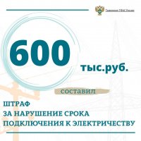 ФАС оштрафовало "Тываэнерго" на 600 тысяч рублей за нарушение срока подключения к электричеству заявителя