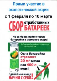 В Кызыле до 10 марта можно сдать использованные батарейки на безопасную переработку