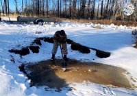 Инспекторы природного парка "Тыва" подкинули соли для диких животных из заповедника