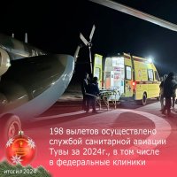 Благодаря санавиации в Туве в 2024 году экстренная помощь была оказана 381 пациенту