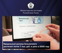 Минюст Тувы рассказал о максимальной величине больничного в 2026 году